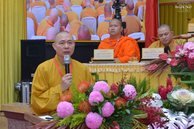 Thượng tọa Thích Tâm Đức cảm tạ kết thúc lễ khai mạc