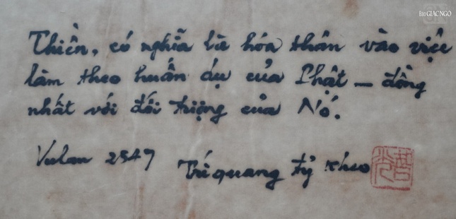 Thủ bút của Đại lão Hòa thượng Thích Trí Quang