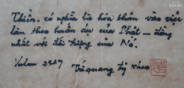 Thủ bút của Đại lão Hòa thượng Thích Trí Quang