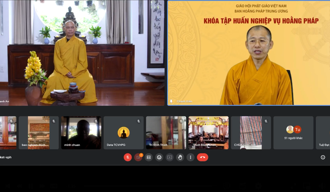Thượng tọa Thích Minh Nhẫn, Phó ban kiêm Chánh Thư ký Ban Hoằng pháp T.Ư thông tin về khóa tập huấn hoằng pháp online