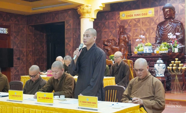 Đại đức Thích Minh Ân báo cáo hoạt động Phật sự quý IV - 2023