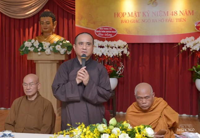 Thượng tọa Thích Tâm Hải, Tổng Biên tập Báo Giác Ngộ phát biểu