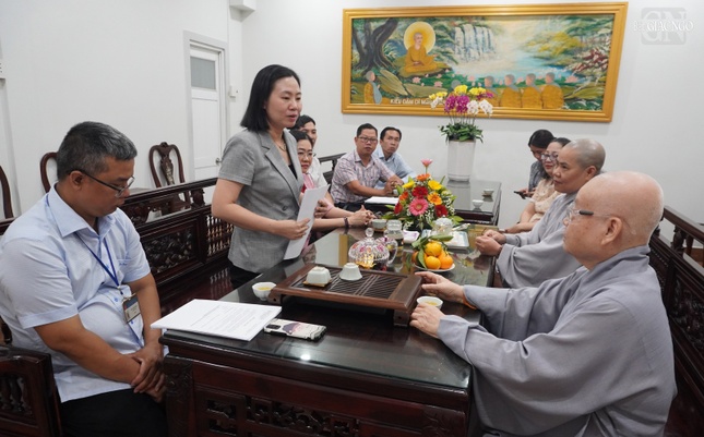 Bà Vũ Thị Ngọc Thủy thông tin về nội dung kiểm tra tại di tích chùa Từ Nghiêm