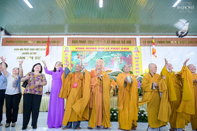 Thả bồ câu cầu nguyện thế giới hòa bình, chúng sanh an lạc