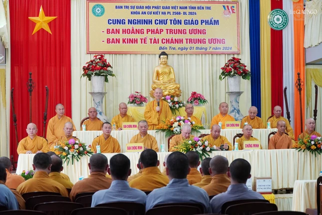 Hòa thượng Thích Minh Thiện phát biểu