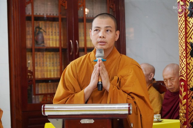 Đại đức Thích Minh Ân phát biểu cảm tạ