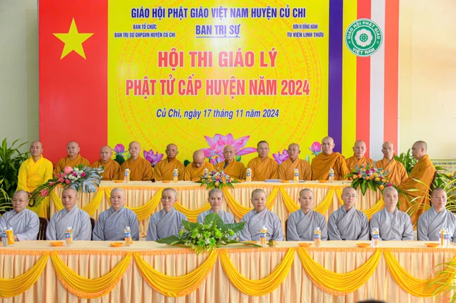 Ban Trị sự GHPGVN H.Củ Chi tổ chức Hội thi giáo lý cho Phật tử tại tu viện Linh Thứu - Ảnh: Tâm Quý