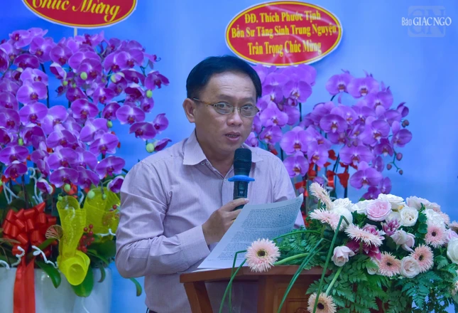 Ông Nguyễn Ngọc Châu, Phó Thường trực UBMTTQVN Q.3 phát biểu