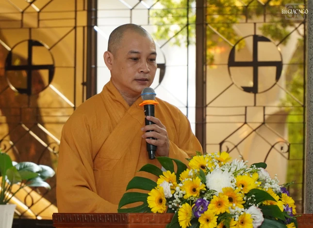 Đại đức Thích Quang Nghĩa báo cáo tổng kết hoạt động Phật sự năm 2024