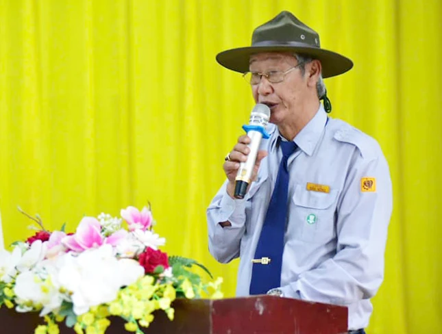 Huynh trưởng Thị Vân Lê Văn Tuyển, Trưởng Phân ban Gia đình Phật tử tỉnh Đắk Nông phát biểu khai mạc