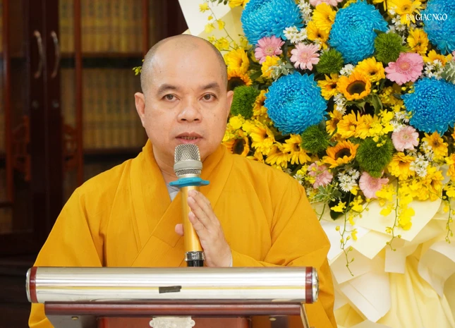 Thượng tọa Thích Thiện Tài, Chánh Thư ký Ban Trị sự GHPGVN Q.3 trình phương hướng hoạt động Phật sự năm 2025