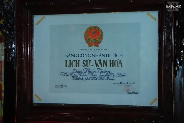 Chùa Phước Tường là Di tích kiến trúc nghệ thuật quốc gia theo quyết định VH/QĐ số 43–VH/QĐ ngày 7-1-1993