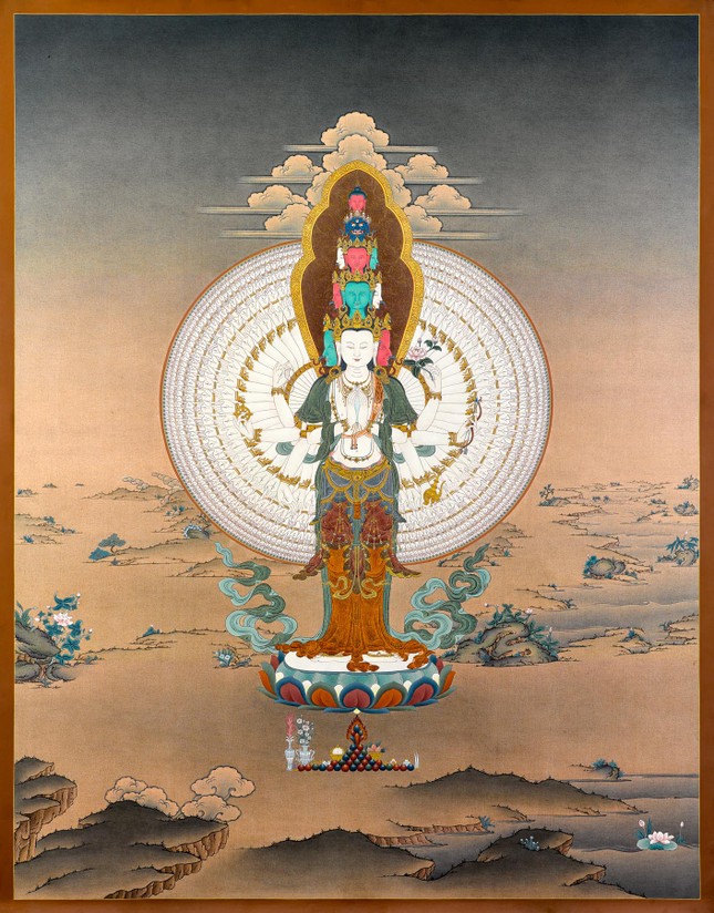 Quan Âm nghìn tay nghìn mắt, tranh Thangka Tây Tạng
