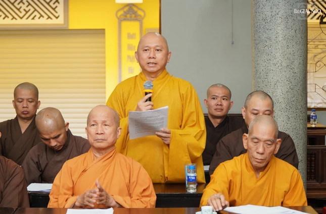 Thượng tọa Thích Tắc Bạch, Phó Thường trực Ban Trị sự GHPGVN Q.Gò Vấp đóng góp nhiều ý kiến quan trọng về kế hoạch Phật đản, An cư kiết hạ Phật lịch 2569