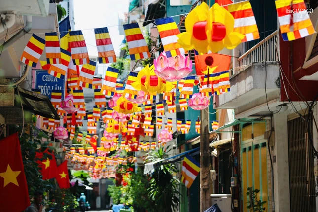 Cờ, hoa sen trên đường vào chùa Trúc Lâm (Q.3) Cờ, hoa sen trên đường vào chùa Trúc Lâm (Q.3)