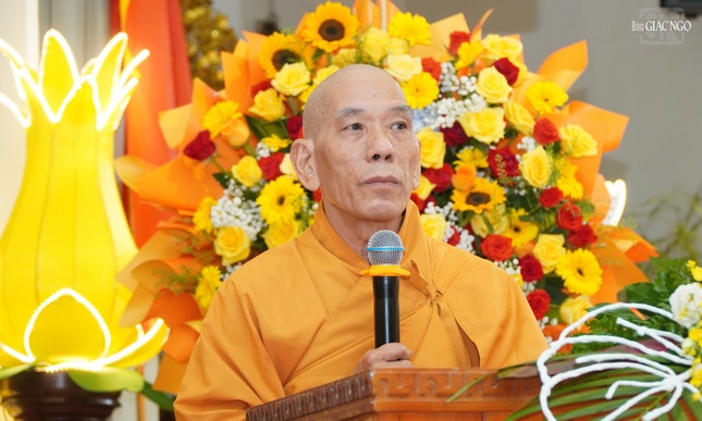 Thượng tọa Thích Giác Trí đọc Diễn văn Đại lễ Phật đản Phật lịch 2569