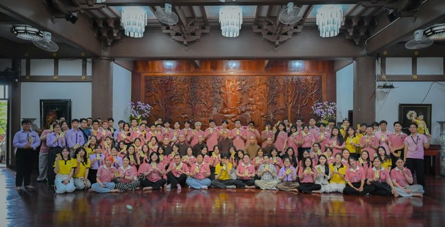 Sinh viên ngành Tâm lý học của Trường Đại học Văn Lang và Trường Đại học Sư phạm TP.HCM tìm hiểu về Phật giáo