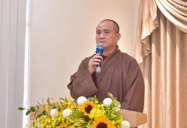 Thượng tọa Thích Tâm Hải, Tổng Biên tập Báo Giác Ngộ phát biểu