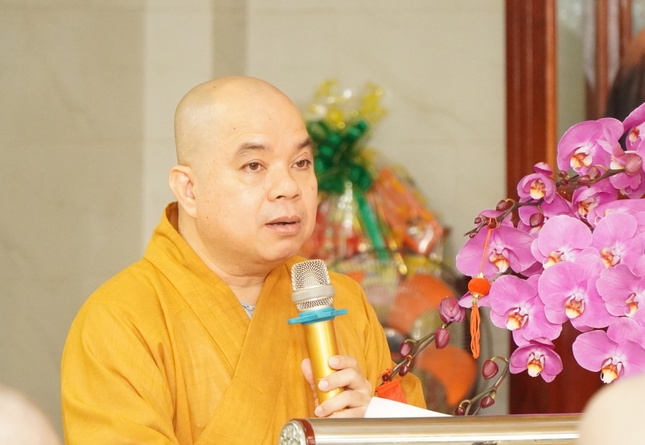 Thượng tọa Thích Thiện Tài báo cáo tóm tắt Phật sự chùa Hưng Phước năm 2025