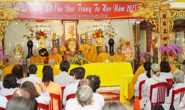 Lễ tổng kết các đạo tràng tu học năm 2025 tại chùa Hưng Phước