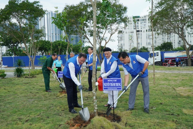 Cây xanh trong Vườn cây Đại đoàn kết (cây giáng hương) do Hội Bảo vệ thiên nhiên và môi trường Thành phố hỗ trợ Cây xanh trong Vườn cây Đại đoàn kết (cây giáng hương) do Hội Bảo vệ thiên nhiên và môi trường Thành phố hỗ trợ