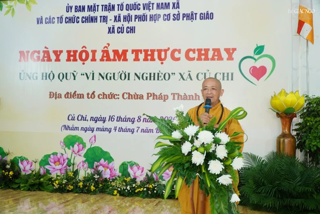 Thượng tọa Thích An Thường phát biểu bày tỏ vinh dự khi được Ủy ban MTTQVN xã tín nhiệm, phối hợp thực hiện một Phật sự mang ý nghĩa nhân văn sâu sắc này Thượng tọa Thích An Thường phát biểu bày tỏ vinh dự khi được Ủy ban MTTQVN xã tín nhiệm, phối hợp thực hiện một Phật sự mang ý nghĩa nhân văn sâu sắc này