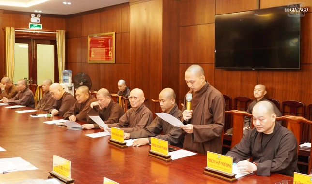 Đại đức Thích Toàn Nghĩa, Phó Thư ký kiêm Chánh Văn phòng Ban Pháp chế - Kiểm soát GHPGVN TP.HCM triển khai dự kiến phương hướng hoạt động Phật sự