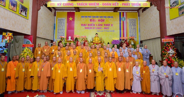 Tân Ban Trị sự GHPGVN tỉnh Long An nhiệm kỳ X (2022-2027) ra mắt và phát biểu nhận nhiệm vụ tại đại hội