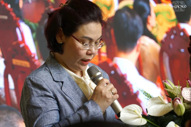 Bà Lê Thị Thanh Thảo phát biểu