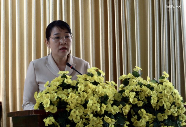 Bà Lê Thị Kim Hồng, Bí thư Quận ủy Q.Tân Phú phát biểu chỉ đạo