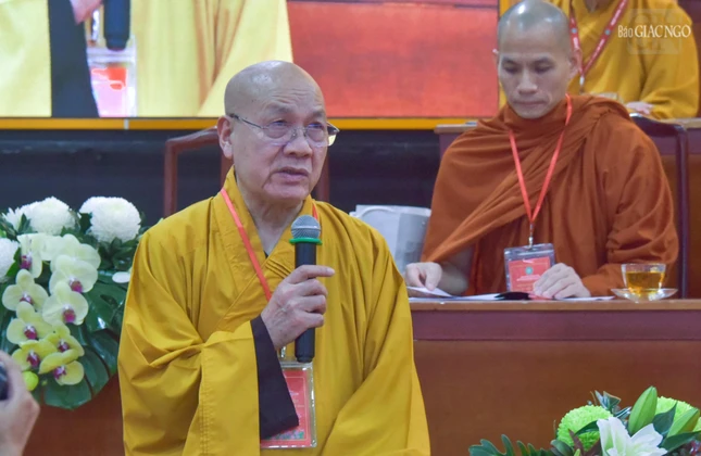 Hòa thượng Thích Quảng Tùng, Trưởng ban Từ thiện xã hội T.Ư, Trưởng ban Tổ chức phát biểu khai mạc