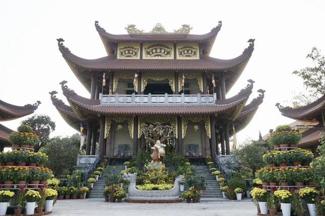 Chùa có diện tích gần 12.000 m2, gồm nhiều công trình tu học và giáo dục