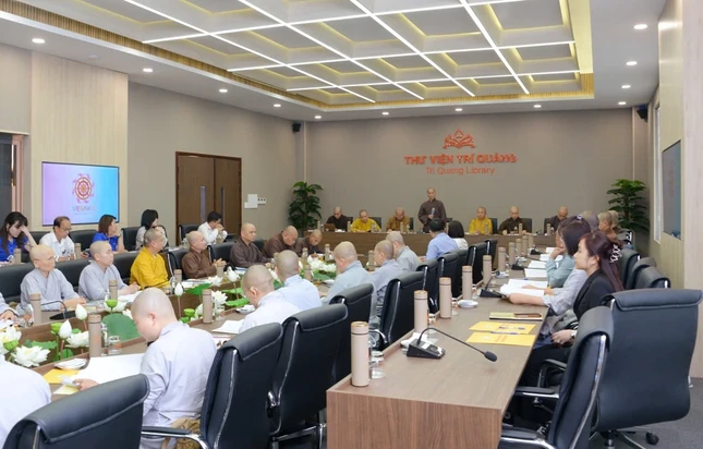 Buổi họp diễn ra ở Học viện Phật giáo VN tại TP.HCM, cơ sở 2, xã Lê Minh Xuân, H.Bình Chánh