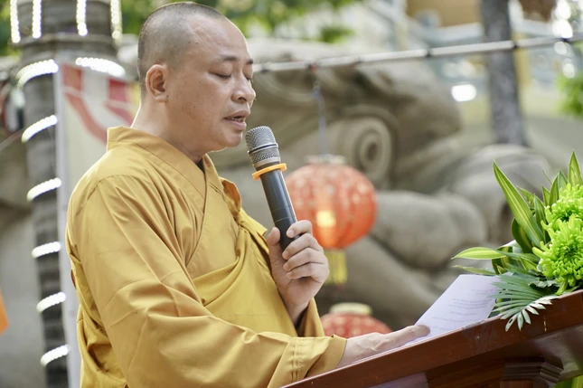 Thượng tọa Thích Quảng Tiến đọc Diễn văn Phật đản Phật lịch 2569 của Trưởng lão Hòa thượng Phó Pháp chủ, Chủ tịch Hội đồng Trị sự