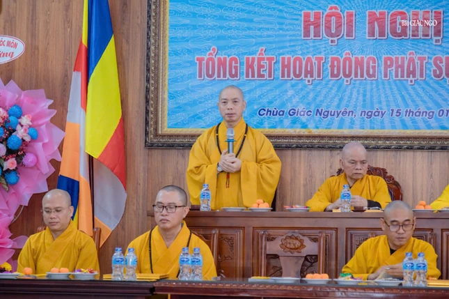 Thượng tọa Thích Quang Thạnh phát biểu chỉ đạo