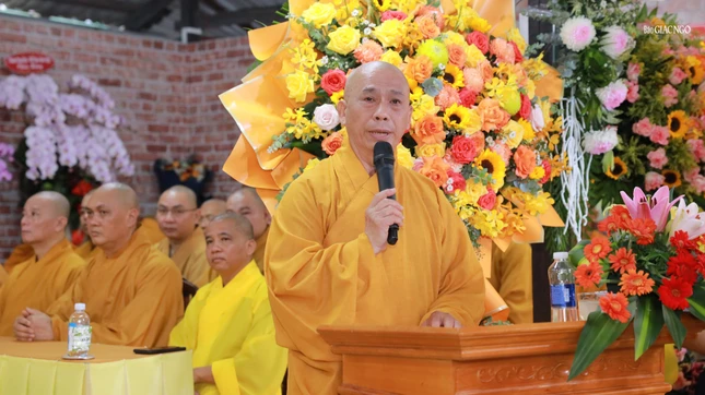 Thượng tọa Thích Tâm Chơn phát biểu khai mạc