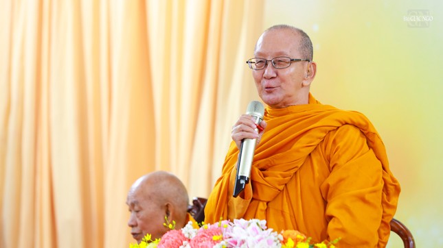 Hòa thượng Thích Minh Giác tán thán tập thể Ban Trị sự đã hoàn thành tốt nhiệm vụ được Ban Trị sự GHPGVN TP.HCM giao phó