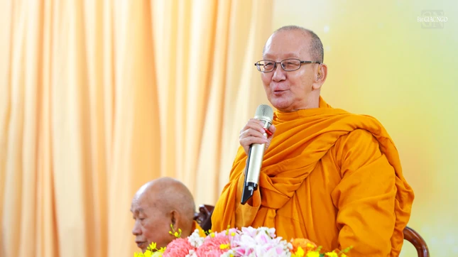 Hòa thượng Thích Minh Giác tán thán tập thể Ban Trị sự đã hoàn thành tốt nhiệm vụ được Ban Trị sự GHPGVN TP.HCM giao phó