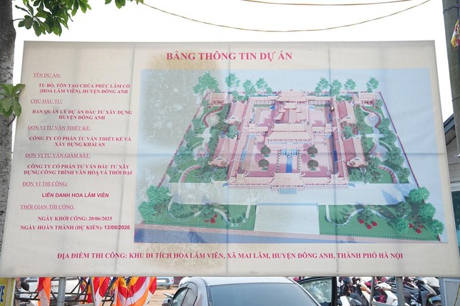 Bản vẽ toàn cảnh công trình tu bổ, tôn tạo di tích chùa Phúc Lâm cổ (xã Đông Anh, TP. Hà Nội)