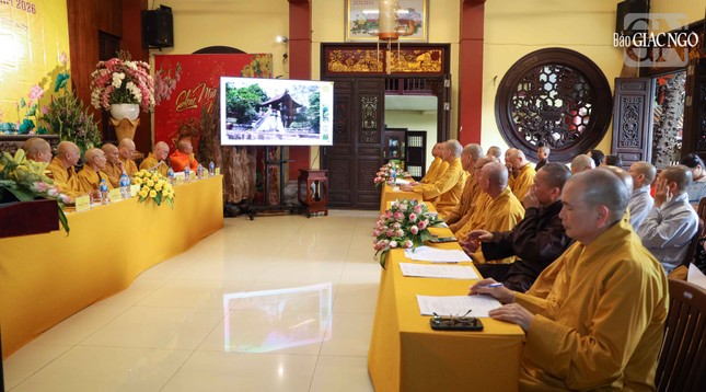 Hội nghị xem video báo cáo tổng kết hoạt động Phật sự năm 2025 của Ban Văn hóa T.Ư