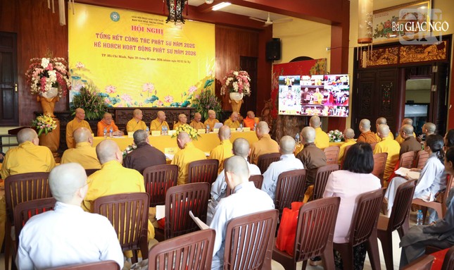 Quang cảnh Hội nghị tổng kết Phật sự năm 2025 của Ban Văn hóa T.Ư tổ chức tại chùa Pháp Hoa (P.Nhiêu Lộc, TP.HCM)