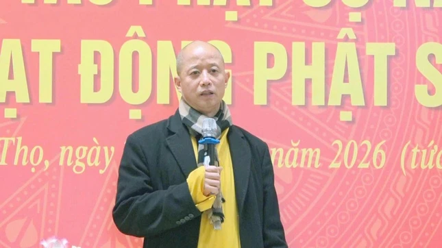 Thượng tọa Thích Minh Nghiêm phát biểu