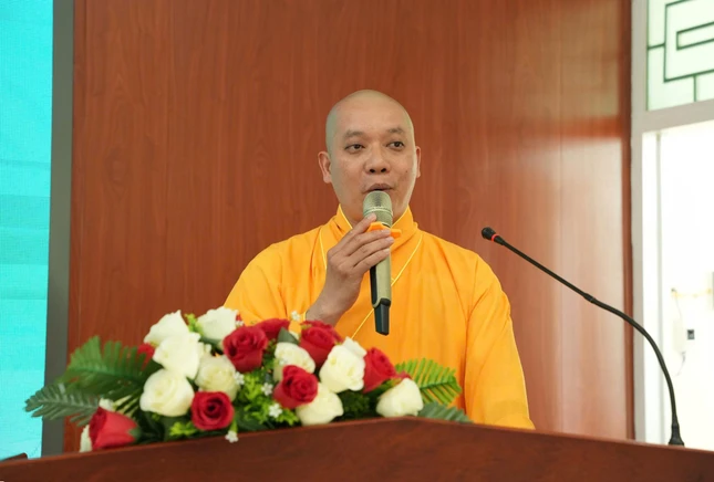 Đại đức Thích Thiện Lý phát biểu