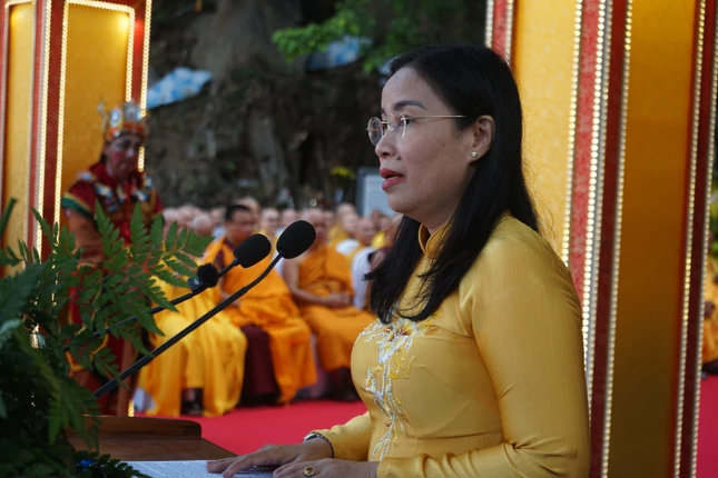 Bà Nguyễn Thị Anh Thi phát biểu