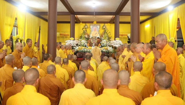 Kim quan Hòa thượng Thích Phước Minh được tôn trí tại chùa Long Hoa (phường Tam Kỳ, TP.Đà Nẵng)
