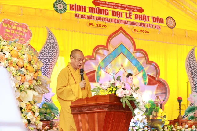 Hòa thượng Thích Quảng Hà tuyên đọc Thông điệp Đại lễ Phật đản Phật lịch 2570 của Đức Pháp chủ GHPGVN