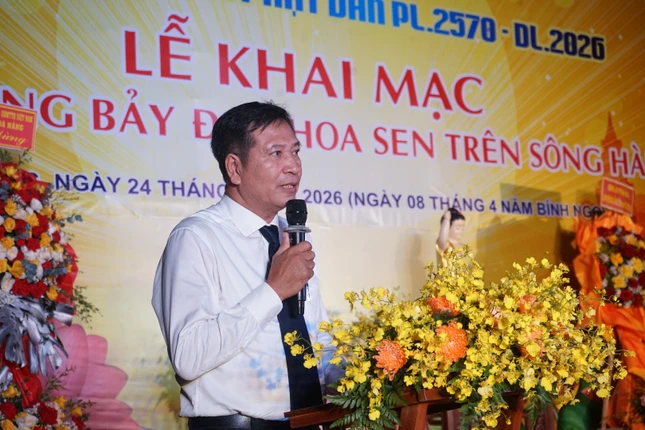 Phó Giám đốc Sở Dân tộc và Tôn giáo TP Mai Quang Vĩnh phát biểu