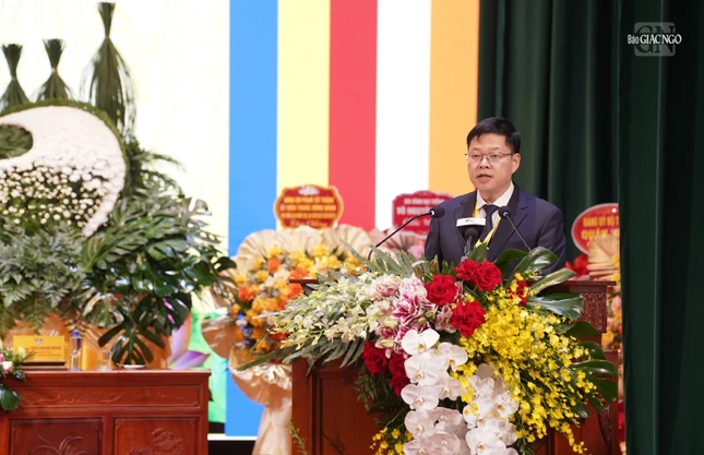 Phó Bí thư, Chủ tịch Ủy ban MTTQVN tỉnh Thái Nguyên Đinh Quang Tuyên phát biểu