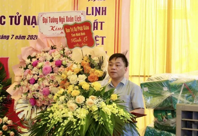 Đại diện chính quyền xã Lý Nhân phát biểu Đại diện chính quyền xã Lý Nhân phát biểu