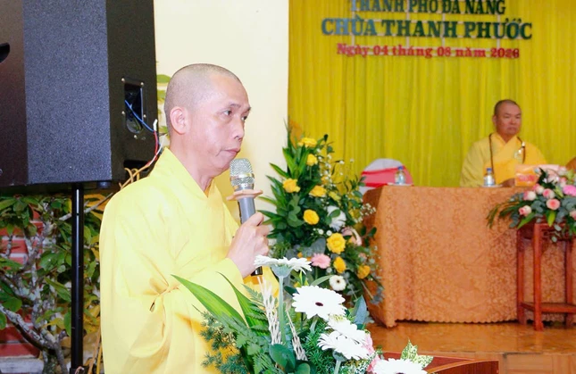 Thượng tọa Thích Thanh Bảo, Chánh Thư ký Ban Trị sự GHPGVN TP.Đà Nẵng đọc quyết định bổ nhiệm trụ trì chùa Thanh Phước Thượng tọa Thích Thanh Bảo, Chánh Thư ký Ban Trị sự GHPGVN TP.Đà Nẵng đọc quyết định bổ nhiệm trụ trì chùa Thanh Phước